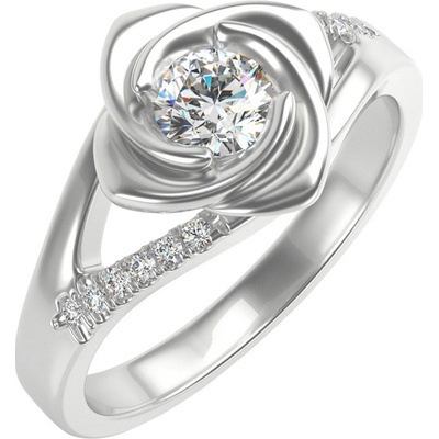 Eppi Zlatý prsteň v tvare ruže s diamantmi Luwe RE33858