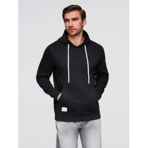 Ombre Clothing Мъжки суитшърт с джоб за кенгуру BASIC с качулка - черен V5 B1674 Ombre Clothing Ombre Clothing | Cheren | МЪЖЕ | S