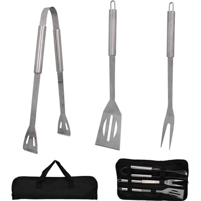 Gardenline Sada 3x Příslušenství Grillowe Łopatka Szczypce Widelec + Etui
