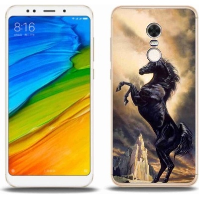 Pouzdro mmCase Gelové Xiaomi Redmi 5 Plus - černé kreslené kůň