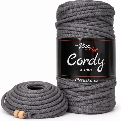 Cordy 5 mm středně šedá 8235