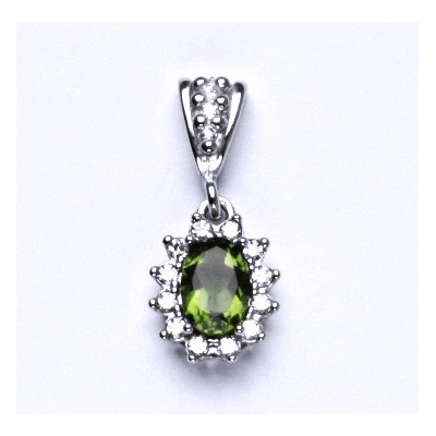 Čištín Zlatý přívěsek Kate přírodní vltavín bílé zlato přívěšek ze zlata šperky s ametystem P 1480 2