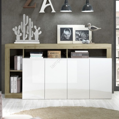 mc Akcent Комод lenor бял/кафяв (mc0146)