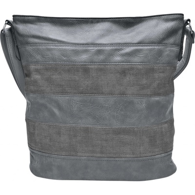 Velká středně crossbody kabelka s pruhy Valery šedá