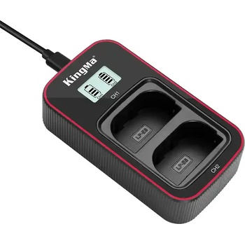 KingMa Двойно зарядно LCD LP-E6/E6N/E6NH USB Charger за Canon