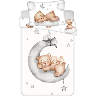 Obliečok Jerry Fabrics Teddy Bear bedding baby biela hnedá 135 x 100 cm 60 x 40 cm