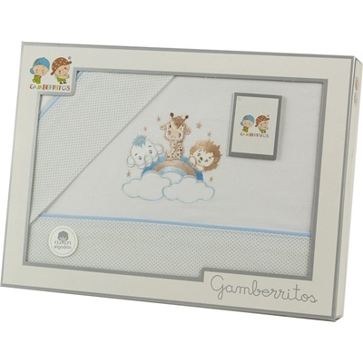 Gamberritos Комплект летни чаршафи, 3 части за легло 60х120см. Животни, син (109581)