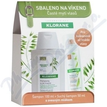 Klorane Cestovní balíček Oves šampon 100 ml + Oves suchý šampon tónovaný 50 ml dárková sada