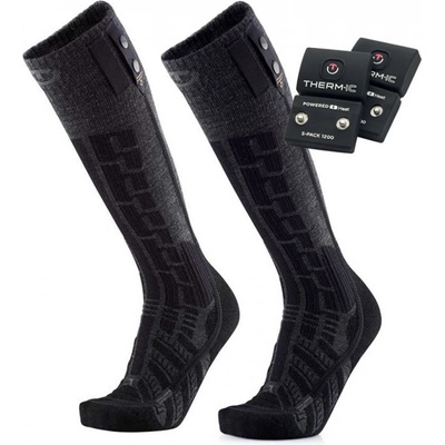 Therm-ic SET Vyhrievané ponožky Ultra Warm Comfort Socks S.E.T + batérie S-Pack 1200 Šedo čierna