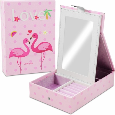 Beautylushh 98807 šperkovnice se zrcadlem růžová