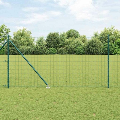 vidaXL Plot s sloupkem Zelená 1 x 10 m Ocel a PVC