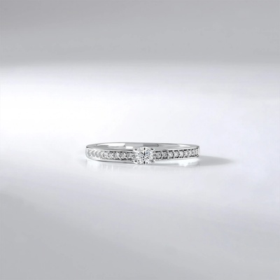 Lillian Vassago Zásnubní Prsten z bílého zlata s diamanty LLV59 DR090W