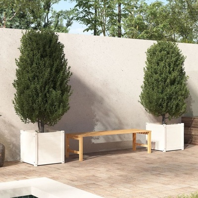 Vidaxl truhlíky 2 ks bílé 50 x 50 x 50 cm masivní borovice