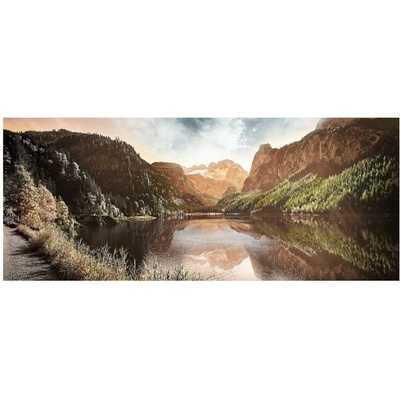 Sklenený obraz Jazero a hory, 50 × 125 cm, GL-13670