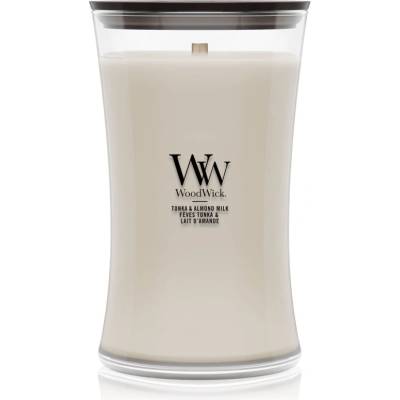 WoodWick Tonka & Almond Milk ароматна свещ с дървен фитил 610 гр