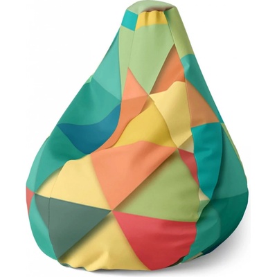 Sablio Sedací vak Pear Trojúhelníky Sablio 70 x 95 x 15 cm