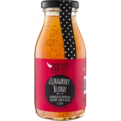 Jukeros Domácí jahodová limonáda bez cukru s chia semínky 250 ml