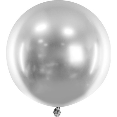 PartyDeco BALÓN latexový chromový stříbrný 60 cm