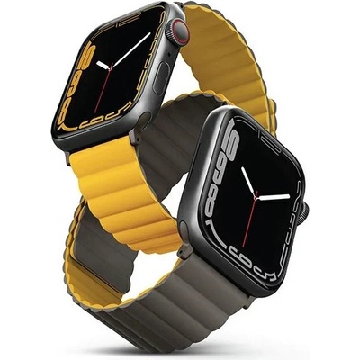 UNIQ strap Revix Apple Watch Series 4/5/6/7/8 / SE / SE2 / Ultra 42/44 / 45mm. Reversible Magnetic mustard-khaki UNIQ-45MM-REVMUSKAK