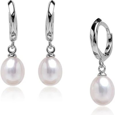 Lillian Vassago Stříbrné visací náušnice s perlou LLVY-SER004