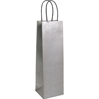 ARGUS Dárková papírová taška na víno (11 x 36 cm) - Stříbrná 77380003