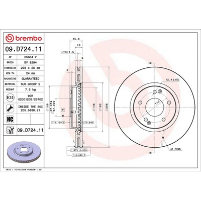 Brzdový kotúč BREMBO PRIME LINE - UV Coated 09.D724.11