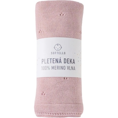 SOFTELLO Pletená merino deka SAPO tmavoružová