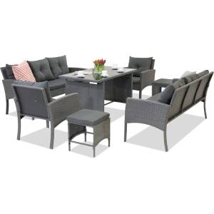 Garden Point Градински мебели от техноратан с пуфове Bari Apetito 8 Garden Point (GAP397)