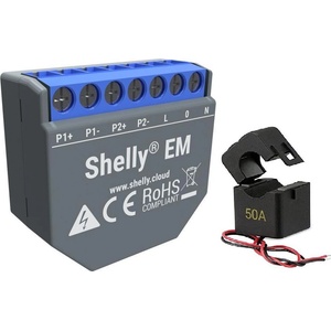 Shelly Микромодул Smart монофазен мерител 2х 120A Shelly EM - 262207S (SHELLY EM)