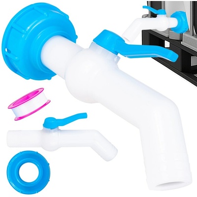 Sada IBC adaptéru S60×6 se 45° kohoutem na hadici 32 mm GEKO G70204
