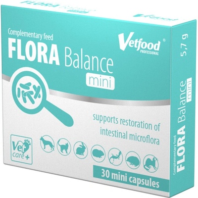 Vetfood Obnova střevní mikroflóry Flora balance mini 30 kapslí