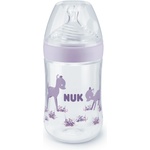 Nuk Шише NUK - Nature Sense, Temperature Control, РР, 260 ml, силиконов биберон M, лилаво (old- 10741963-purple)