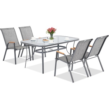 Garden Point Метални градински мебели Modena/Bitonto за 4 души Garden Point сив (GAP1552-4)