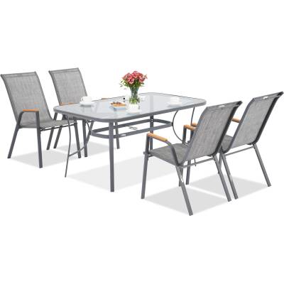 Garden Point Метални градински мебели Modena/Bitonto за 4 души Garden Point сив (GAP1552-4)