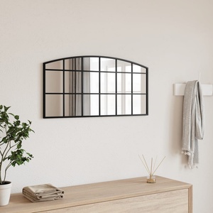 vidaXL Стенно огледало, черно, 80x40 см, арка, желязо (358637)
