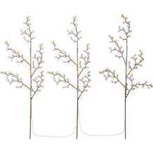 Goobay Set of 3 light trees with 75 LEDs white-brown 1 m,Standing Box with timer function warm white 3000 K ,b