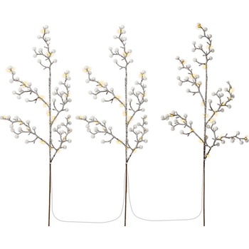 Goobay Set of 3 light trees with 75 LEDs white-brown 1 m,Standing Box with timer function warm white 3000 K ,b