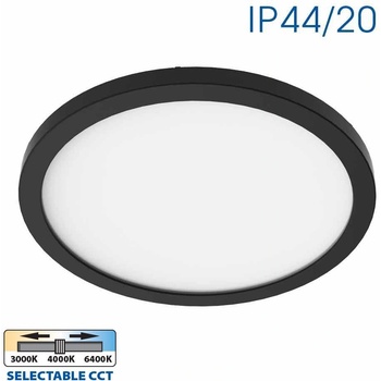 VIVALUX LED ПЛАФОНИЕРА NEBULA С ИЗБОР НА МОЩНОСТ 12W/18W/24W 3xCCT Ø300x17мм IP44 ЧЕРНО (VIV004813)