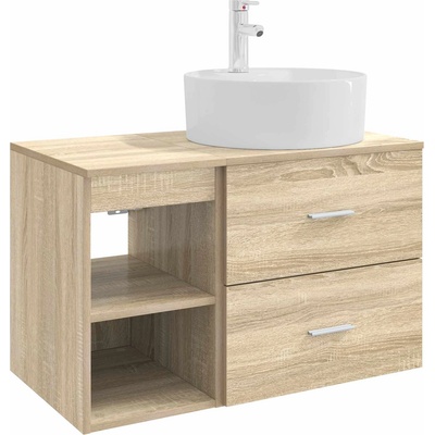 vidaXL Комплект мебели за баня 2 pcs Дъб сонома Инженерна дървесина (3403906)