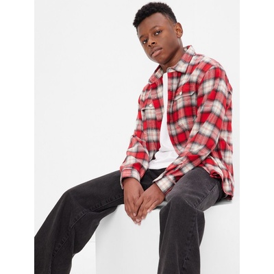 GAP 453164-02 Teen flanelová kostkovaná košile červená