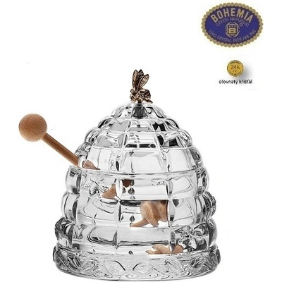 Crystal Bohemia Skleněná dóza Včelí úl 115 mm