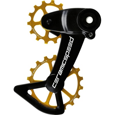 Kladky a ramienko prehadzovačky Ceramicspeed OSPW X Coated pre Sram Eagle AXS - gold uni