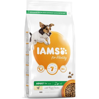 Iams кучешка храна за възрастни малки и средни породи, пиле 12 кг