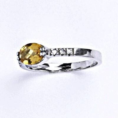 Čištín Stříbrný s přírodním citrínem pálený VR 237