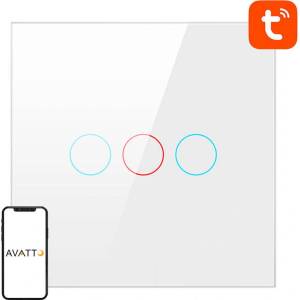 AVATTO Умен сензорен превключвател Avatto TS02-EU-W3 3 клавиша WiFi бял (TS02-EU-W3)