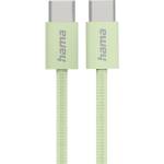 Hama Кабел за зареждане 'Fabric', USB-C - USB-C, 1 m, Nylon, зелен (HAMA-201726)