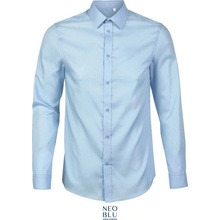 Neoblu Blaise men mikro keprová košile dlouhý rukáv COT-243182l71 modrá světlá