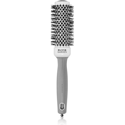 Olivia Garden Expert Shine Wavy Bristles White&Grey Четка за коса průměr 35 mm