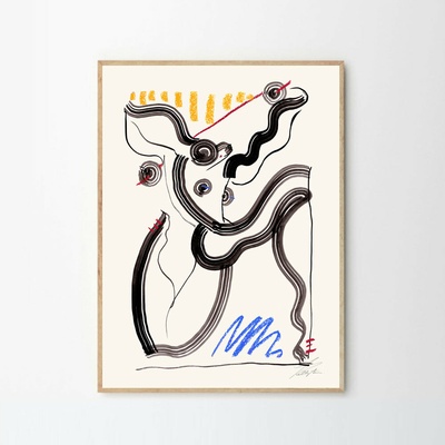 Moikka Plagát Blue Lady by Stine Belden Røed 100x140cm