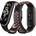 Planet Tech Каишка за Xiaomi Mi Band М3, М4, M5, M6, M7 фитнес гривна, Черно розова (MiBand1-8)